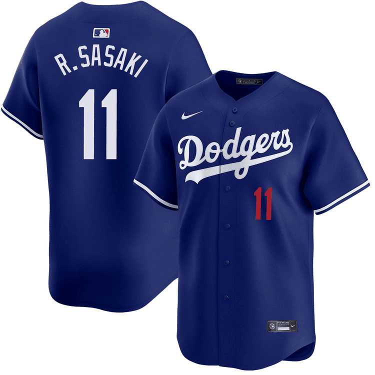 Mens Los Angeles Dodgers #11 Roki Sasaki Royal Cool Base Stitched Jersey Dzhi